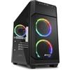 Sharkoon Case Sharkoon V1000 RGB - Mini-Tower, pannello laterale in vetro temperato, illuminazione RGB e tre ventole LED...