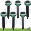 Wenosda 6 spaventapasseri a energia solare, IP65, per talpe a ultrasuoni, impermeabile, protezione per talpe, serpenti gopher in prati e giardini