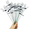 Rikyo Libellula da giardino 3D rimovibile, bastoncini, testa agitante, 25,4 cm, impermeabile, decorazione esterna, regali stravaganti Natale scuola materna