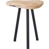 WELL HOME MOBILIARIO & DECORACIÓN Tavolino in teak staccabile con gambe in metallo nero