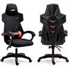 AMS GAMING Sedia Gaming da Ufficio, Tessuto a Rete, Schienale Reclinabile 155°, Nero e Rosso, Portata 130 kg