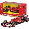 Burago Bburago - Ferrari SF-24#55 Sainz - Modellino Realistico Auto F1 in Scala 1:43, Replica Diecast con Licenza Ufficiale Ferrari, Età Consigliata 3+ Anni