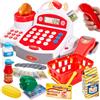 BUYGER Grande Registratore di Cassa Supermercato Cibo Giocattolo per Bambini 3+ Anni, Cassa Giocattolo per Bambini con Microfono Scanner