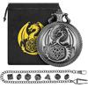 DND DADO Mini Set di Dadi DND con Custodia per Orologio da Tasca Steampunk Dragon, 7 Dadi in Metallo Poliedrico, Regali Di D&D con Sacchetto Regalo Logo Drago, Accessori per Giochi di Ruolo, Argento Scuro