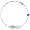 AOBOCO Braccialetto in argento Sterling con cavallo infinito, regalo per ragazze, donne e figlie, 17-23 cm, 7 inches, Cristallo, Cristallo