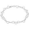Tuscany Silver Bracciale da Donna in Argento Sterling con Maglie Cuore Aperto da 19 cm/7.5