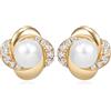 QUADRI - Orecchini Perle Donna Placcati Oro 18KT - idea regalo Donna Compleanno - Orecchini Argento 925 con Perle Bianche Coltivate d'Acqua Dolce - Confezione Regalo Inclusa