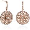 namana Orecchini Oro Rosa Donna con Motivo Mandala, Orecchini Donna Oro Rosa con Ciondoli Rotondi con Dettagli in Filigrana, Eleganti Orecchini Pendenti con Pietre Zirconi per Donna e Ragazza
