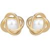 QUADRI - Orecchini Perle Donna Placcati Oro 18KT - idea regalo Donna Compleanno - Orecchini Argento 925 con Perle Bianche Coltivate d'Acqua Dolce - Confezione Regalo Inclusa