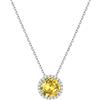 ChicSilver Collana Argento E Citrino Collane Donna Argento Ciondolo Diamante Aprile con Confezione Regalo