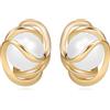 QUADRI - Orecchini Perle Donna Placcati Oro 18KT - idea regalo Donna Compleanno - Orecchini Argento 925 con Perle Bianche Coltivate d'Acqua Dolce - Confezione Regalo Inclusa