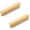 ANSIEDIO 2pz Maniglie per Mobili da Cucina Oro Spazzolato Maniglie per Cassetti in Alluminio Maniglia per Armadio Moderni con Viti Interasse 64mm