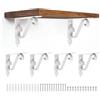 QUARKZMAN 6Pz Staffe Decorative per Mensole, 150mm/6 Staffe per Mensole Galleggianti Pesanti Montate a Parete Metallo per Mensole da Parete per Scaffali Librerie Supporto, Bianco