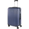 ITACA - Valigia Grande Rigida Viaggio Rigide. Trolley Grande con 4 RuoteDoppie Girevoli. Materiale ABS Valigia Rigida Grande Resistente e Leggero TSA, Cowboy blu