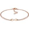 Elli Braccialetto con Simbolo Infinito da Donna, in Argento 925, Placcato Oro Rosa, Misura 18
