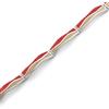 DUR-Schmuck DUR -Gioielli Bracciale da donna Onda con sabbia da spiaggia e corallo a mosaico - Argento 925 rodiato - fatto a mano - 20,5 cm - Elegante gioiello A1836, Länge: 205 mm, Breite: 7 mm, corallo, argento
