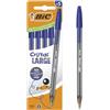 BIC Cristal Large Penne a punta larga (1,6 mm) che facilitano la leggibilità - Inchiostro blu, confezione da 5