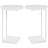 HDANI Tavolo a C, Tavolo da Divano,Tavolo da Letto,Tavolino Rotondo,Tavolino,Tavolino con Struttura in Metallo, Soggiorno, Salotto (Bianco, 40×40×60CM,Set di 2 Pezzi)
