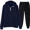 Generic Set tuta da uomo: tuta da jogging da uomo, tuta sportiva da ginnastica, per il tempo libero, tinta unita, collo con cerniera, felpa con cappuccio, tuta sportiva da palestra, tuta da corsa, tuta a nido