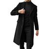 MNRIUOCII Cappotto invernale da uomo Plus Size collo a risvolto manica lunga giacca imbottita in pelle vintage ispessimento cappotto giacca in pelle di pecora retrò uomo, Nero , L