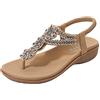 riou Sandali Infradito Estiva da Donna，Sandali con Zeppa Morbido Comoda，Sandali con Strass Elegante Moda，Sandali Taglia Larga Laccetto Dietro Che è Elastico