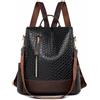 Jessen Zaino antifurto per le donne, in pelle, alla moda, convertibile in borsa a tracolla, da viaggio, Nero , 36*2.5*35*cm