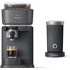 PHILIPS Baristina Macchina per caffè espresso, confezione montalatte, vero espresso, facile da realizzare, stampa a 16 bar, macinino automatico, crema caffè, portafiltro nero (BAR303/60)
