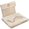 ihvan online Tappeto di preghiera musulmana e perline con elegante borsa in tessuto fiammato,Janamaz,Sajadah,Tappeto di preghiera islamica morbido,Regali islamici, tessuto taffettà, oro