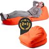 Avalon - Pouf Chaise Longue da Esterno Pieghevole Double Jive, Poltrona Sacco Letto Comodo e Impermeabile, Perfetto da Giardino, Arredo Piscina, Design Moderno, Made in Italy(75x180cm-Arancio)