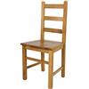 t m c s Tommychairs - Sedia Rustica per cucina bar e sala da pranzo, robusta struttura in legno di faggio color rovere e seduta in legno