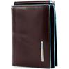 Piquadro Portafoglio Uomo Collezione Blue Square Portamonete, Pelle, Mogano, 10 cm