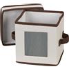 Household Essentials Storage Chest, Natural Canvas with Brown Trim Tan