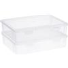 BTSKY Scatola portaoggetti in plastica trasparente con coperchio a patta, organizer multiuso per artigianato e scatola portaoggetti per forniture artistiche, scatola da cucito in plastica per perline