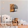 Wallity Elegante accessorio decorativo da parete in legno, 58 x 58 cm, 100% legno e metallo, noce e nero, design unico, perfetto per decorazioni domestiche e spazi moderni