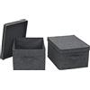 Household Essentials Set di 2 contenitori grandi in tessuto con coperchio, colore: grafite