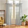 Elrene Cottagecore - Tenda per finestra con laccetti, misto lino, 132 x 241 cm, 1 pannello, colore: Blu polvere