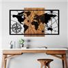Wallity Elegante accessorio decorativo da parete in legno, 70 x 120 cm, 100% vero legno (3 cm) e metallo (1,5 mm), finitura unica noce e nera, perfetto per la decorazione della casa