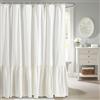 YoKii Tende da doccia con volant a sirena, 100% cotone, 100% cotone, colore bianco avorio, stile country francese, shabby chic, bohémien, rustico, rustico, cottage, estetico, decorazione per il bagno