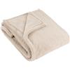 furn. Coperta in pelliccia sintetica Kallu - Coperta decorativa morbida e soffice con bordo Oxford (naturale - 130x180cm)