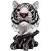 BestGiftEver White Tiger Bust Freestanding Tabletop Home Decor - Wild Animal Sculpture Collectible Gifts - Decor for Bedroom and Living Room - Lucky Tiger Statue for Shelf and Office Desk Accent