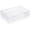 BTSKY Scatola portaoggetti in plastica trasparente con coperchio a patta, organizer multiuso per artigianato e scatola portaoggetti per forniture artistiche, scatola da cucito in plastica per matite,