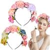 YPLonon Corona di Fiori Messicana Bambina 2 Pezzi Cerchietto Fiori Donna con Forcina Fascia per Capelli con Fiori Colorato per Dia De Los Muertos Matrimonio Damigella d'Onore Sposa Corona Fiore