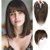 RUNRAYAY da 10 pollch botti tacca per capelli in colpi toppers per donne con frangia, vera clip per capelli umani sulla frangia per donne spigolate forate 360 °, marrone chiaro