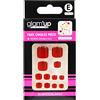 GLAM UP Glam'Up Paris - Unghie finte per piedi, piena copertura, facile da usare, 24 unghie finte per scatola + adesivi bifacciali, forma quadrata arrotondata, n. 192, colore: Rosso