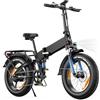AOIHO Bici Elettrica Pieghevole, 20''*4.0 Fat Tire Bici Elettrica 7 Velocità Bicicletta Elettrica da 48V 13Ah(624WH) Batteria Rimovibile, Autonomia di 120KM, 55NM Motore, E-Bike da per Ogni Terreno