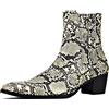 OSSTONE Stivaletto da Uomo Heel Chukka in Pelle Stivaletti firmati Scarpe Casual Tacco Chelsea Stivali OS-JY039-11.5-R