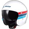 LS2 - Casco LS2 - Casco OF599 Spitfire II Retro Bianco / Blue / Rosso