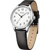 ALCENTIS Novità Orologio da donna classico, eleganza, senza tempo, cinturino in pelle, cassa rotonda in metallo raffinato, Cinturino Nero - Cassa Cromo, Classico