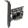 Sxhlseller Scheda da PCIe A USB 3.2 Gen 2, 1 Porta USB Tipo A E 1 Porta USB Tipo C, Connettore Interno A 19 Pin Ad Alta velocità da 10 Gbps Tipo E Anteriore, Scheda PCIe USB per Computer
