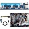 Lazmin112 Mini PCI-E a PCI Express, adattatore riser extender 16x 4 condensatori a stato solido con interfaccia a 6 pin con cavo di alimentazione SATA per estrazione scheda video compatibile con tutti